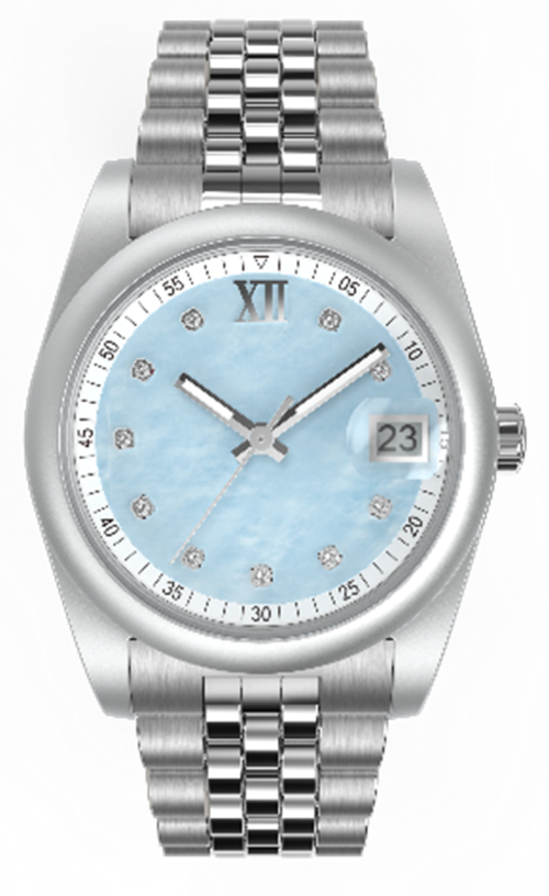 taSukaru Adult Octopus Watch – blue MOP with crystals