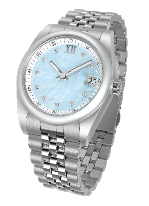 taSukaru Adult Octopus Watch – blue MOP with crystals - Image 2