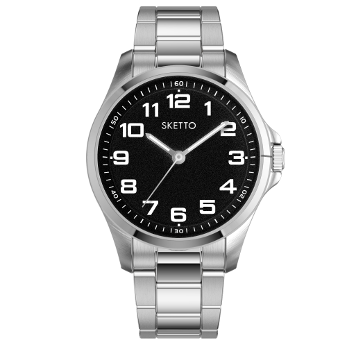 Adult  Stainless Steel Octopus Watch - Black/White