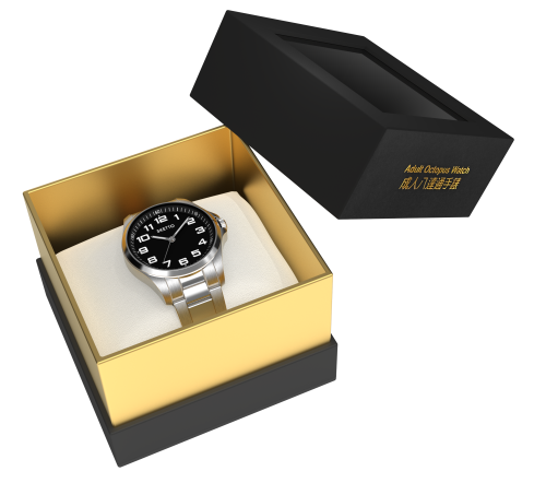 Adult  Stainless Steel Octopus Watch - Black/White - Image 3