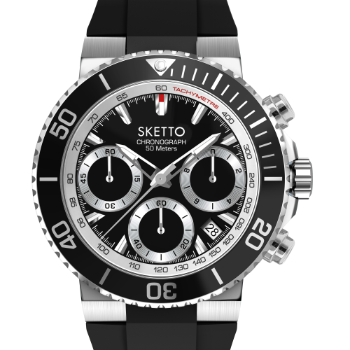 “BUCKLE TOUCH” Adult Stainless Steel Octopus Watch – Chrono Black