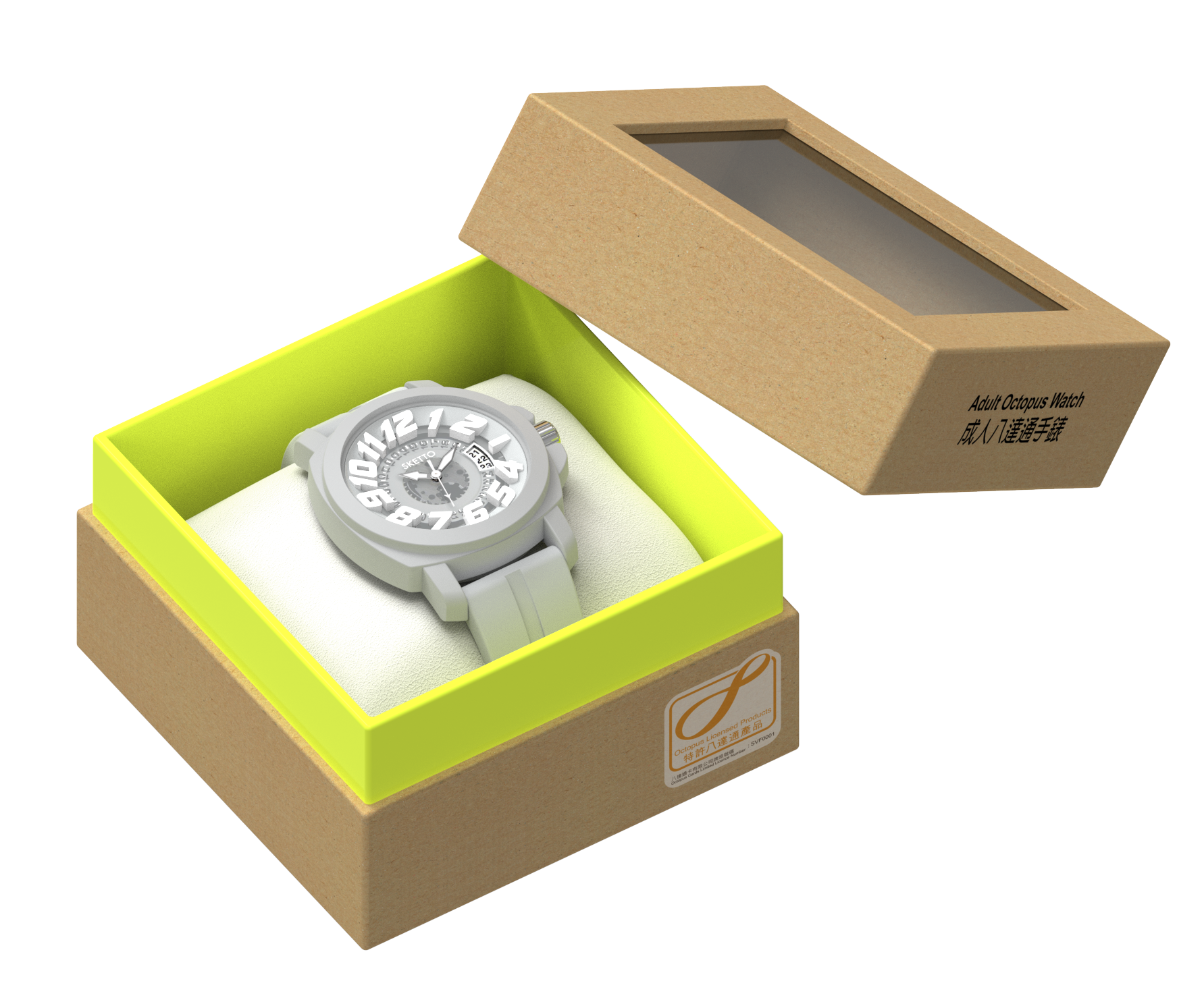 Sketto Adult Octopus Watch - Light Grey - Image 3