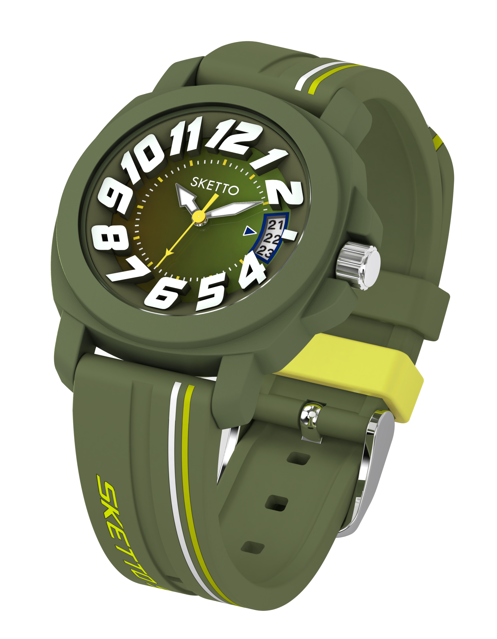 Sketto Child Octopus Watch - Teens Army Green - Image 2
