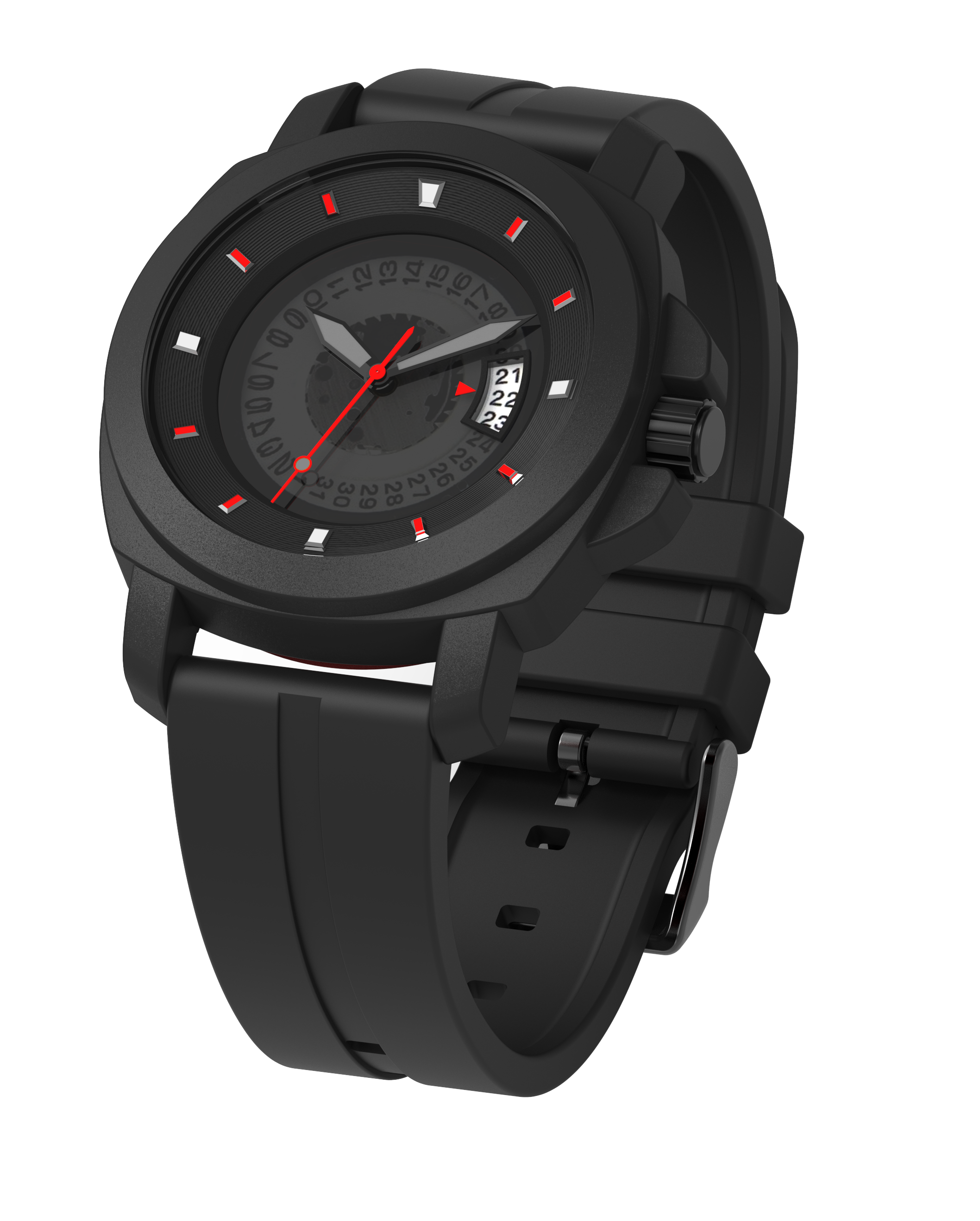 taSukaru Adult Octopus Watch – Black/Red